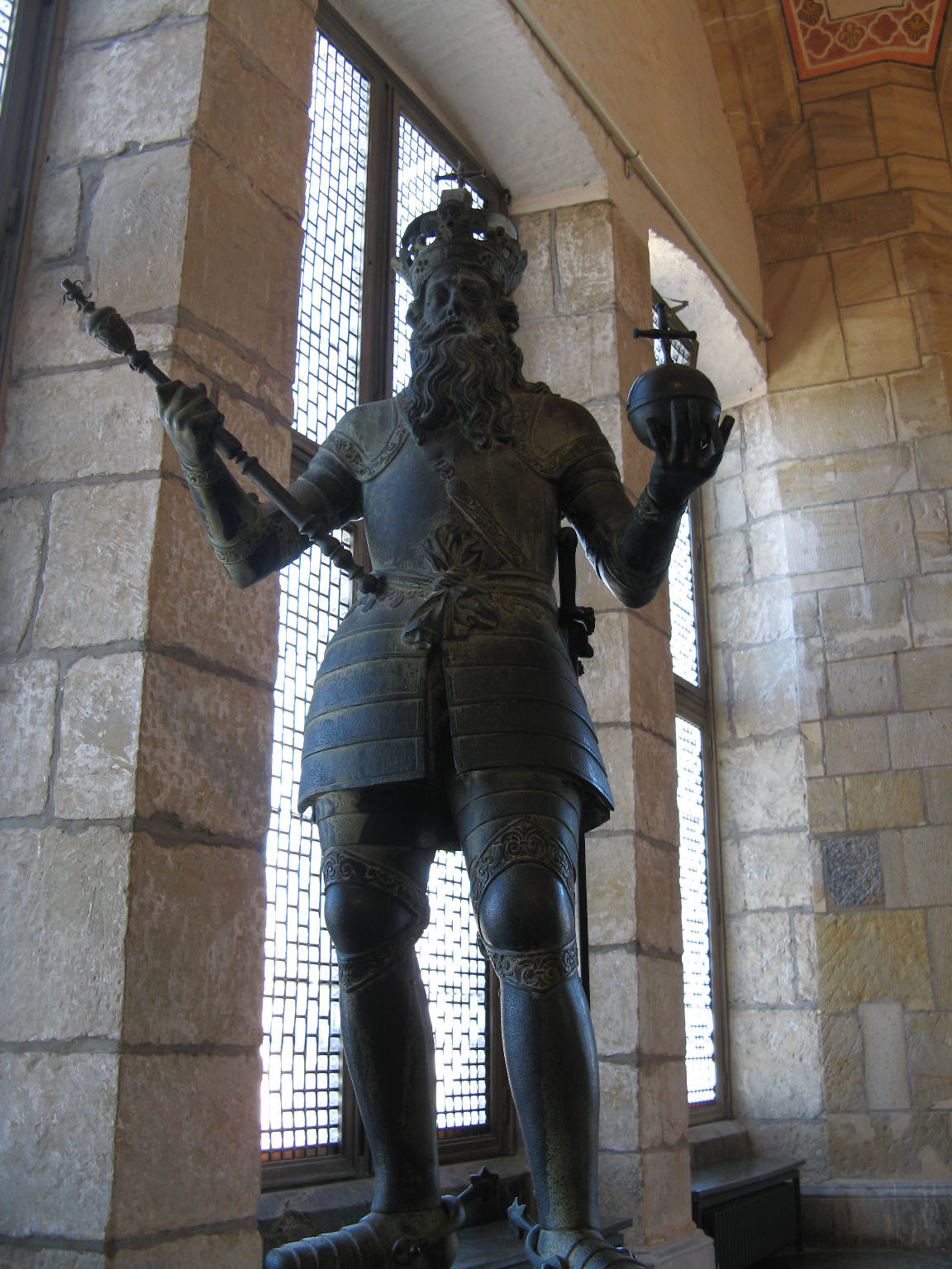 A statue of the emperor Charlemagne